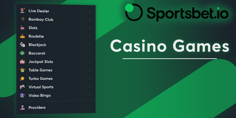 Many online casino games on Sportsbet io