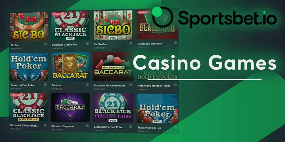 Online casino games and live casino at Sportsbet io