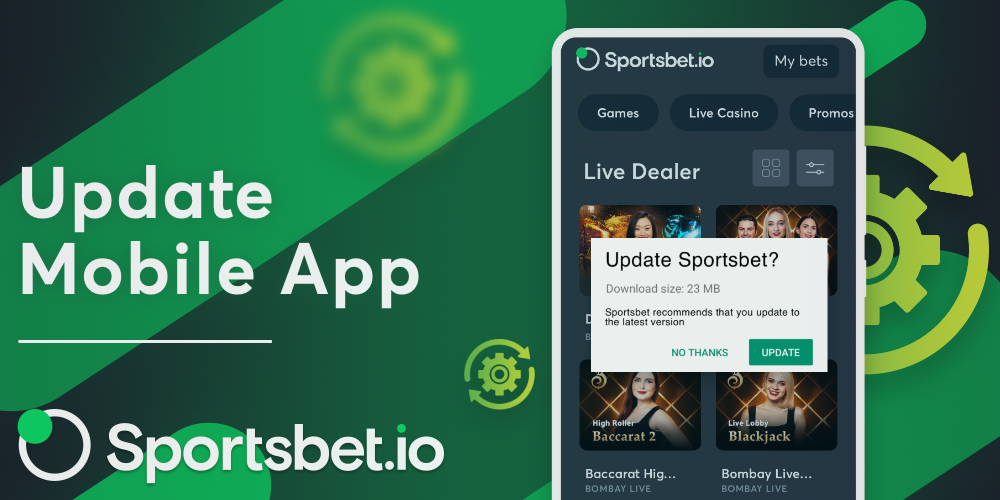 नया संस्करण जारी होते ही Sportsbet io मोबाइल ऐप अपने आप अपडेट हो जाएगा