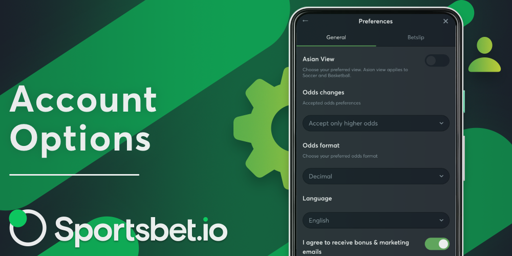 You can use your Sportsbetio personal account options to enhance your gaming experience and interaction with the sports betting platform